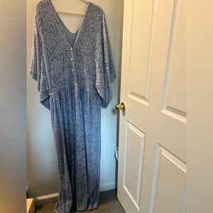 Zelie For She Essence of Heritage Lace Dress in Blue, Plus Size